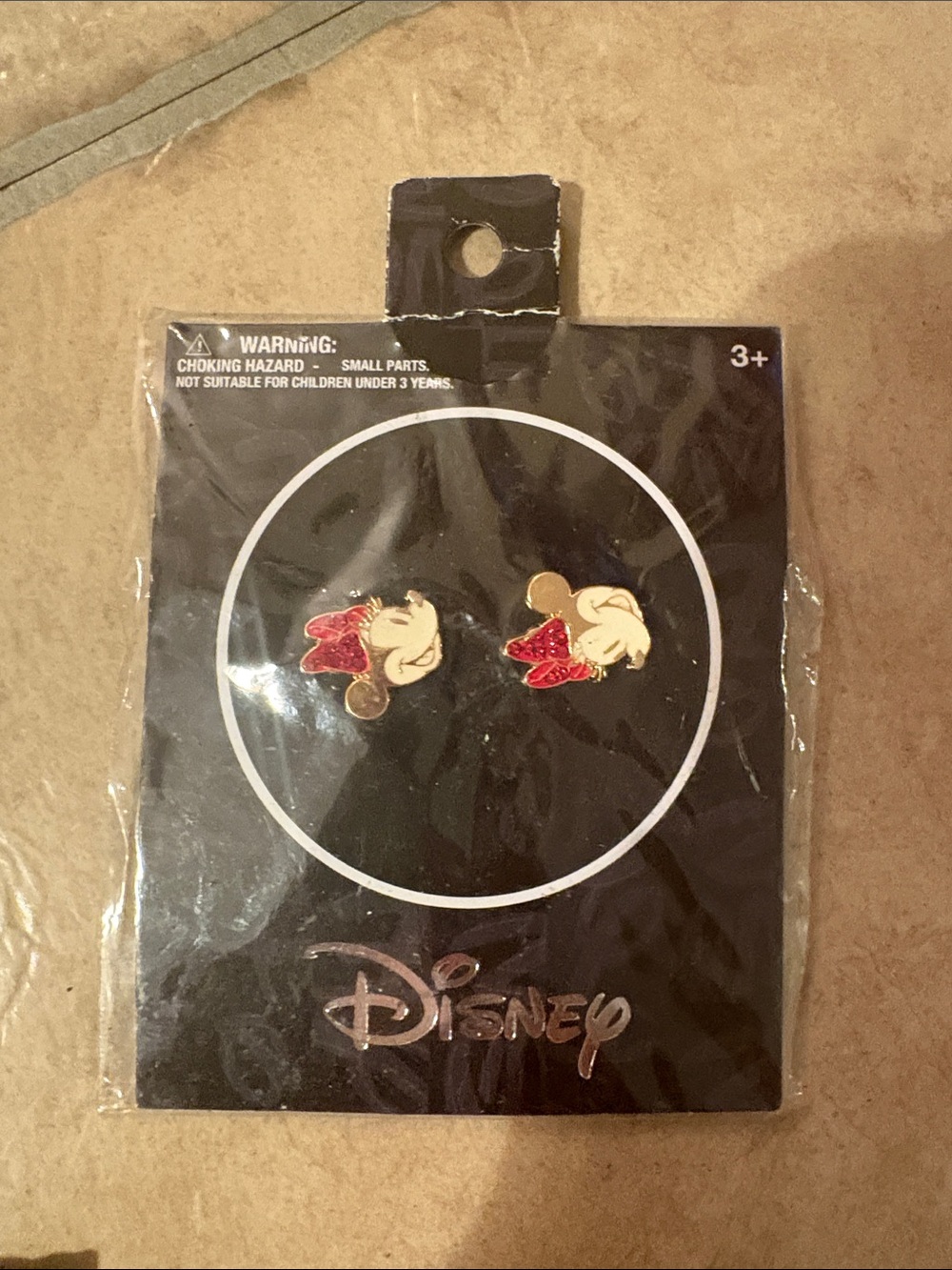 Disney Minnie Mouse Bow Stud Earrings in Red and Gold